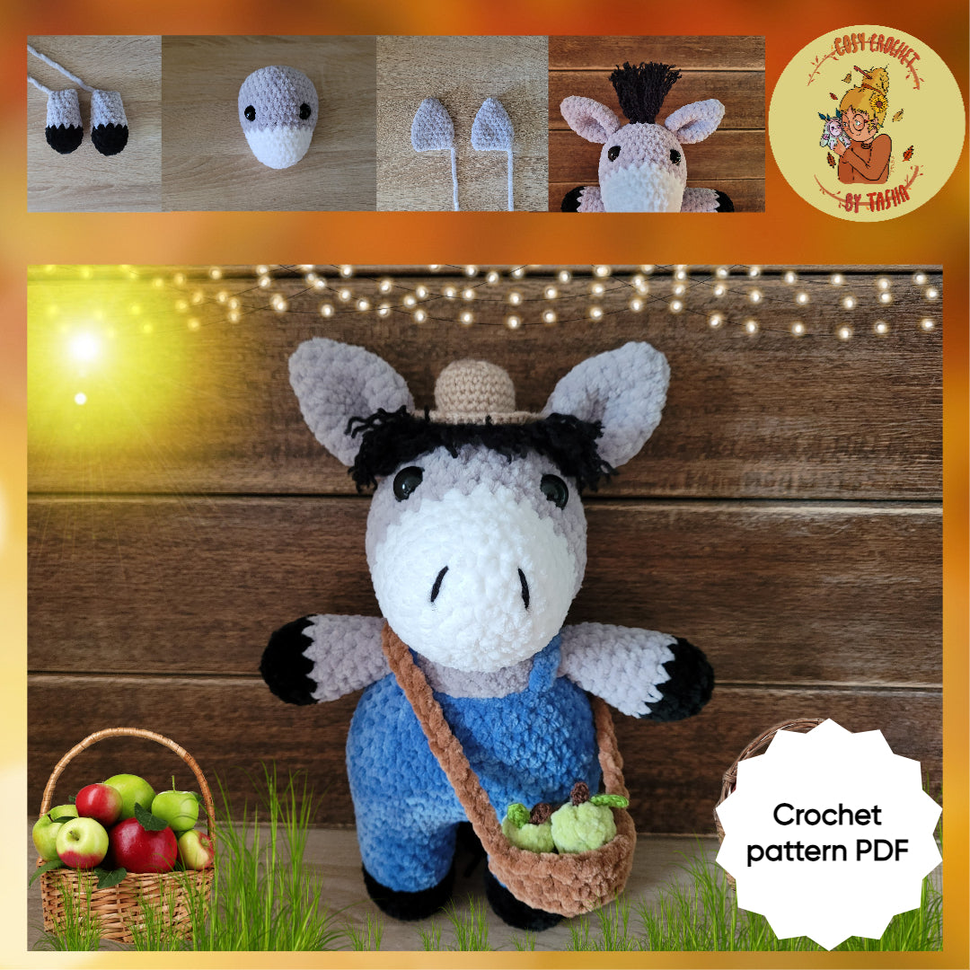 DIGITAL CROCHET PATTERN: Dylan the Donkey
