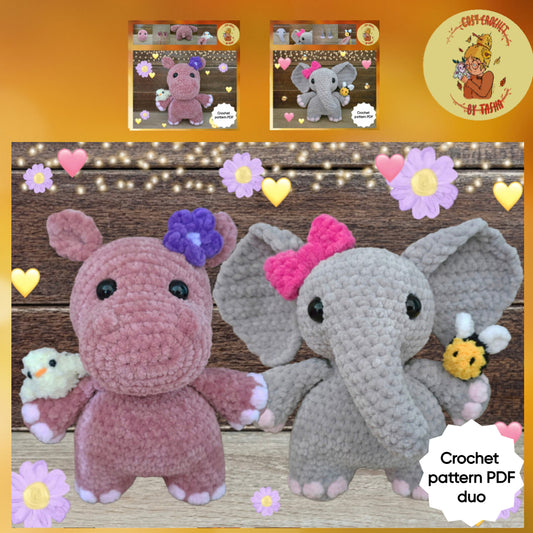 DIGITAL CROCHET PATTERN DUO: Effie & Bumble and Hattie & Peep