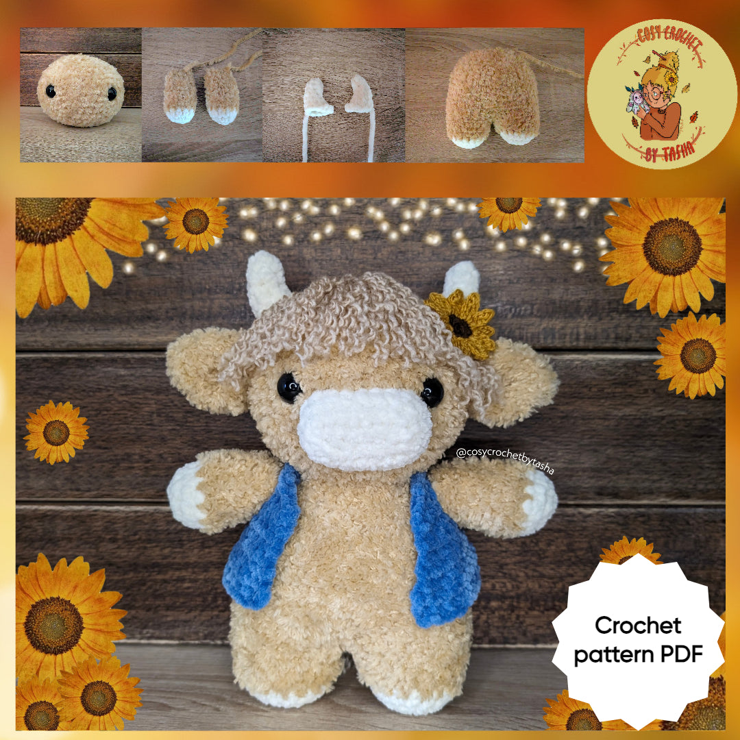 DIGITAL CROCHET PATTERN: Hamish the Highland Cow