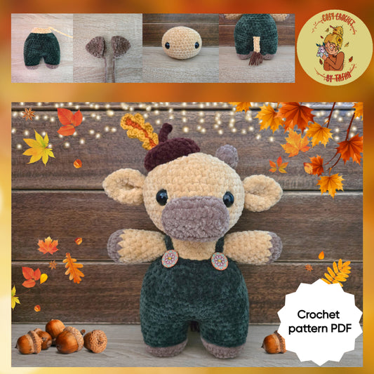 DIGITAL CROCHET PATTERN: Harvest the Acorn Cow