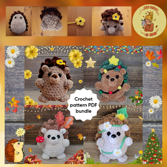 DIGITAL CROCHET PATTERN BUNDLE: Alice the Hedgehog PLUS modifications