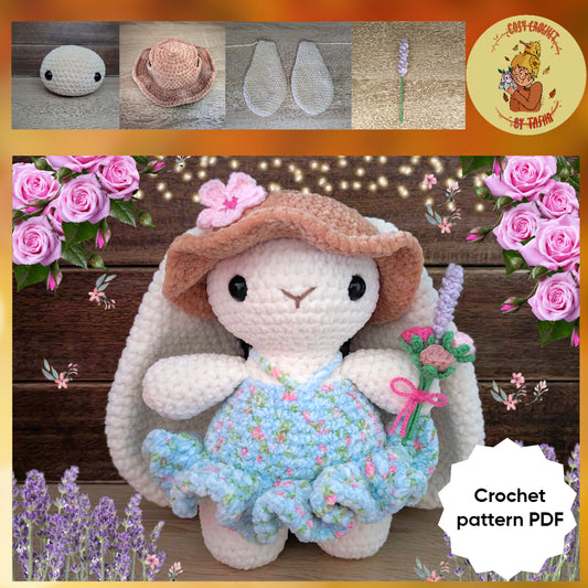 DIGITAL CROCHET PATTERN: Meadow the Flower Bunny