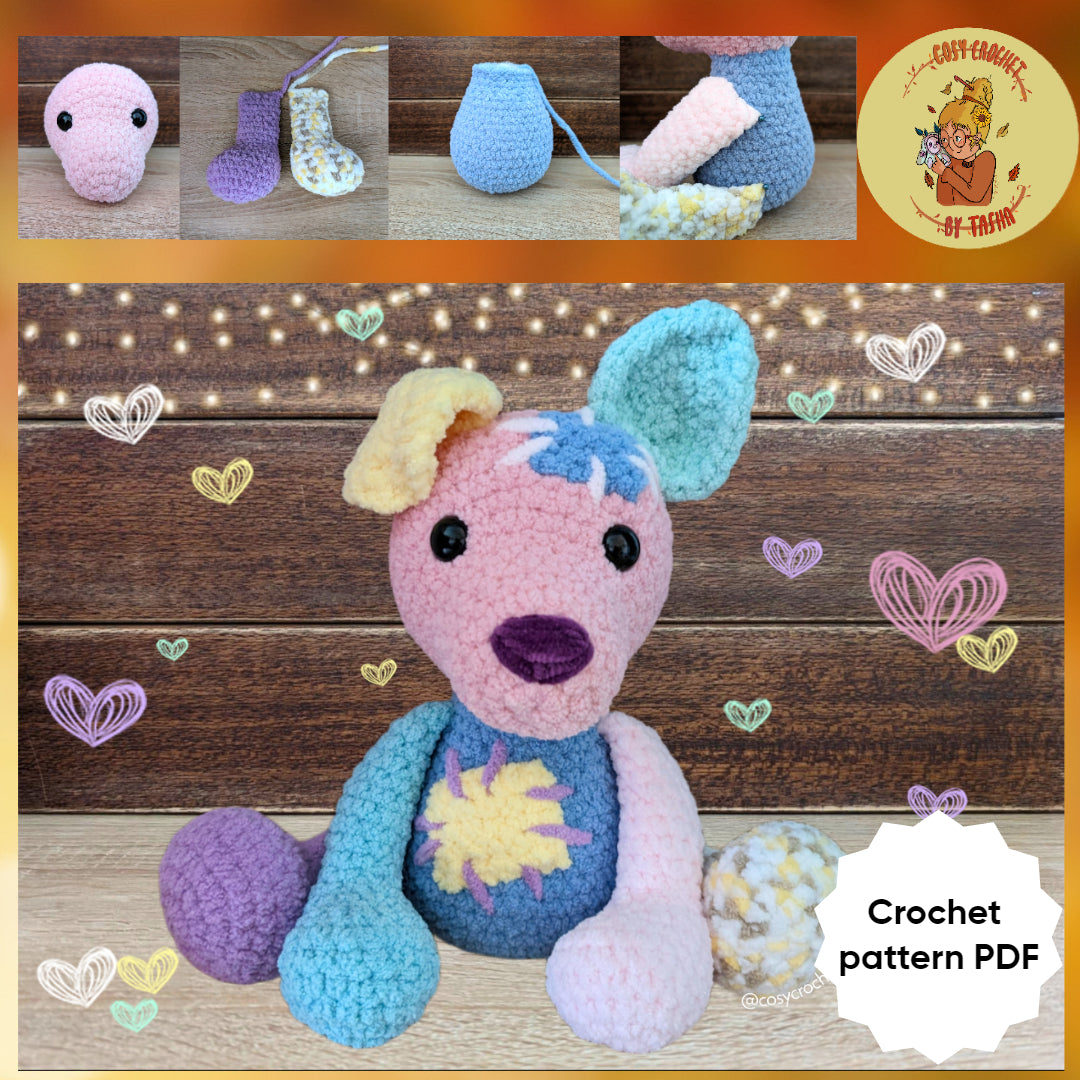 DIGITAL CROCHET PATTERN: Patchy Puppy