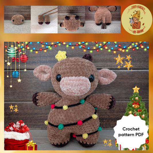 DIGITAL CROCHET PATTERN: Star the Fairy Lights Cow