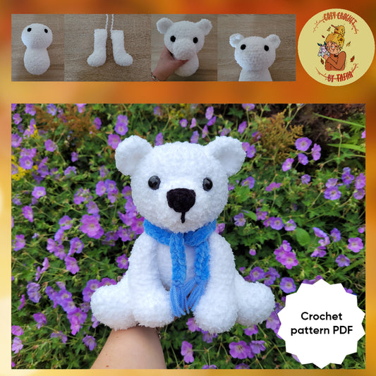 DIGITAL CROCHET PATTERN: Flurry the Polar Bear