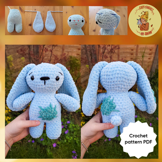 DIGITAL CROCHET PATTERN: Polly the Patched-up Bunny