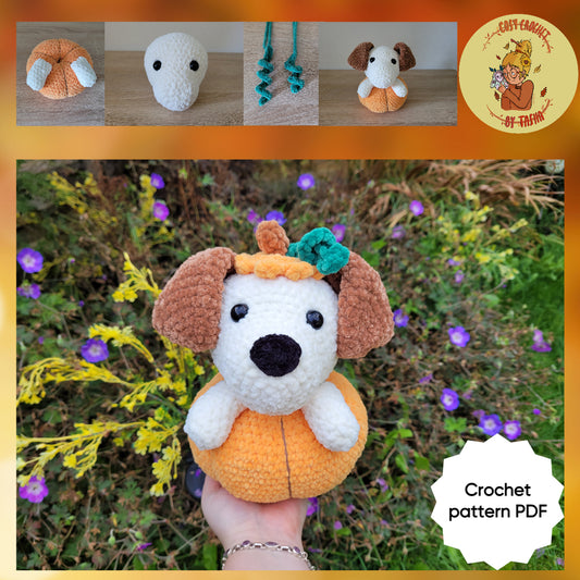 DIGITAL CROCHET PATTERN: Dexter the Pumpkin Puppy