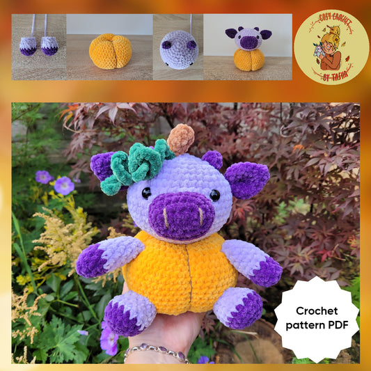 DIGITAL CROCHET PATTERN: Pumpkin the Cow