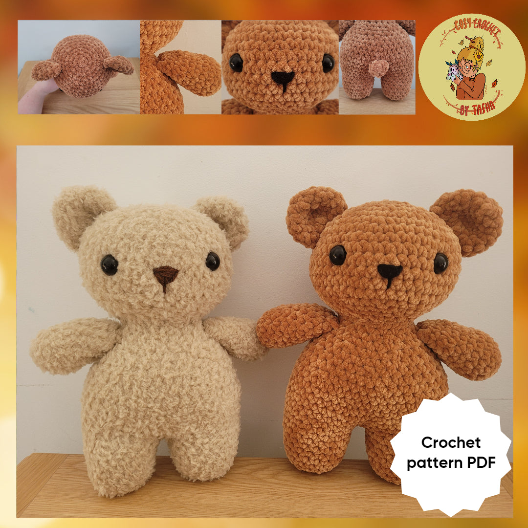 DIGITAL CROCHET PATTERN: Rosie the Teddy Bear